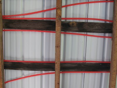 We're going to see if the roof can provide solar heat for the in-floor piping