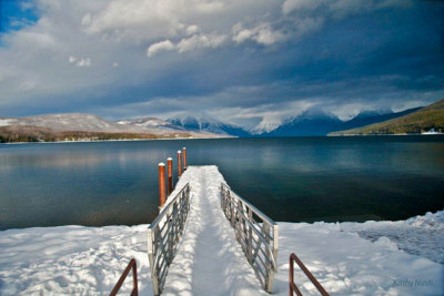 Snow at Apgar in Glacier - by Kathy Nash