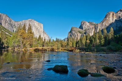 El Capitan, Cathedral Rocks, and Merced River from Valley V iew