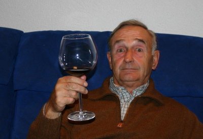 enjoying a glass of wine - 2003