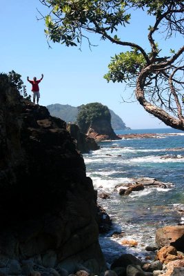 climbing around the headland