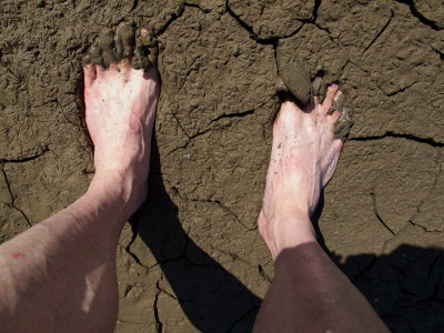 Brien's muddy feet