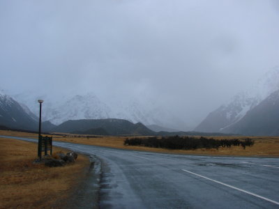 road in alps mountain - Mount Cook