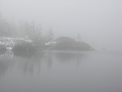Serious fog on Caples Lake