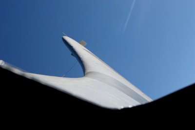 Aft escape hatch looking up at tail