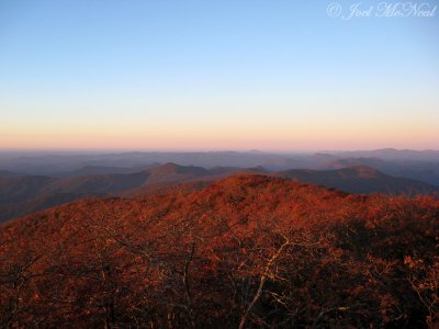 Sunrise at Rabun Bald summit