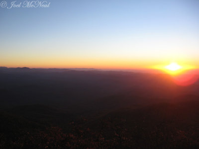 Sunrise at Rabun Bald summit