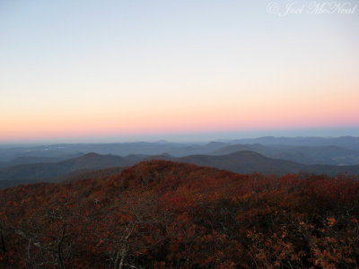 Sunrise at Rabun Bald summit