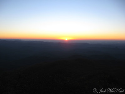 Sunrise at Rabun Bald summit