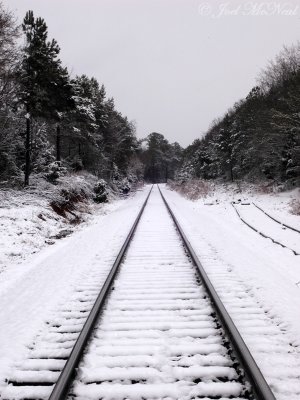 Railroad tracks in rare Athens, GA snow