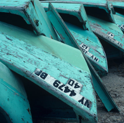 Dingy Boats in storage