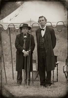Fritz Klein as Abraham Lincoln with reenactor
