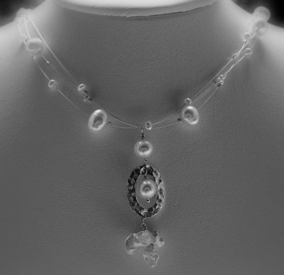 freshwater pearls and Thai silver necklace on silver-plated wire