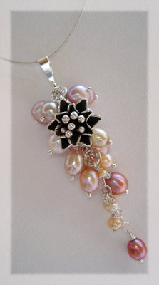 freshwater pearls and Thai silver pendant