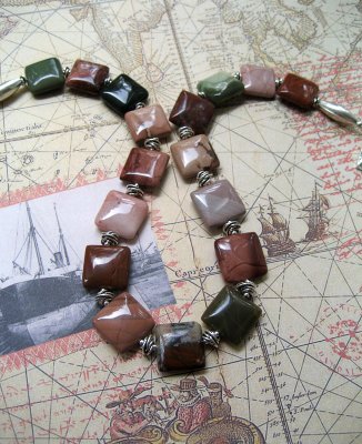 Imperial jasper and Bali sterling silver necklace