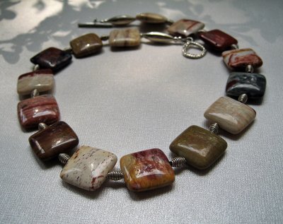 Red opalite and Karen Hill Tribe silver necklace