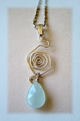 amazonite and sterling silver pendant