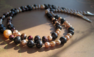 freshwater pearls and Thai Hill Tribe silver necklace