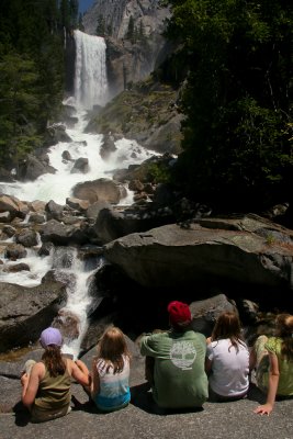 WATCHING VERNAL FROM THE MIST TRAIL YOSEMITE NATIONAL PARK