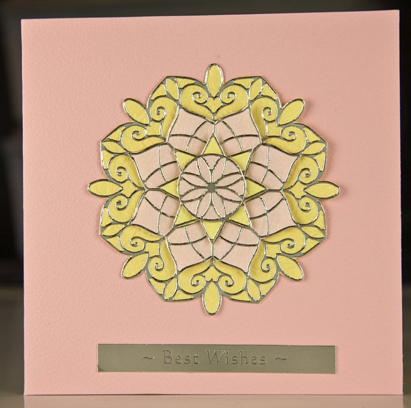 Pink and yellow medallion