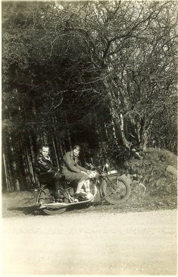Grandmum with granddad on the back