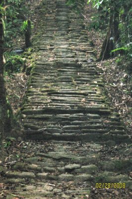 Several of the 1,900 ancient steps up to the first ruins