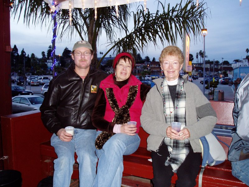 Me, Cathy and Mom on the train.