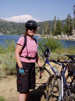 cathy rode the dam; 100 yd dam shores up marlette lake