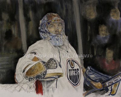 This is a 16 x 20 Mixed Media Drawing of Mathieu Garon ( Edmonton Oilers ).
 All Images copyrighted by Versikaitis- The Art of Sport.
For pricing and to email Joe  Click here .$1000.00
We accept payments through Pay Pal for your convenience -Pay Pal
 To Email Joe Click here for info   or Phone 403 527 3091