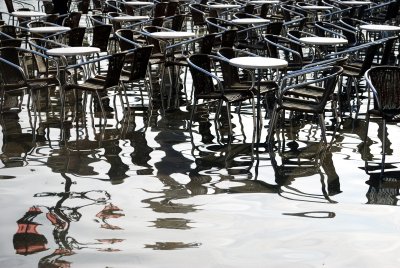 Chairs in the water