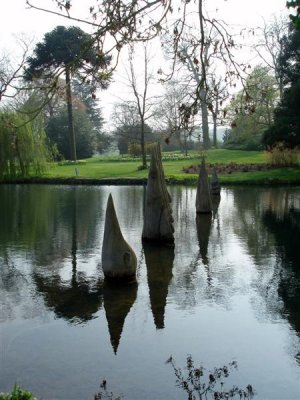 Water sculpture reflections at Burghley House