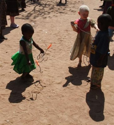 Bukumbi village - children skipping