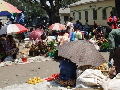 Market place - fruit and veg stalls