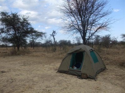 Our little tent on the Serengeti