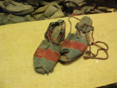 Auschwitz - imagine the lady wearing these shoes, probably her best ones