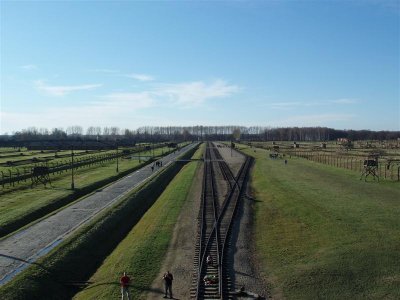 Birkenhau - the track that led directly into the camp, and for many straight to the gas chambers