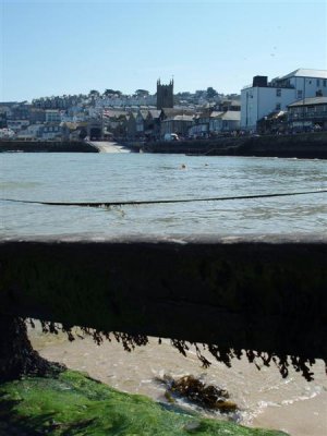 St Ives town with seaweedy girder