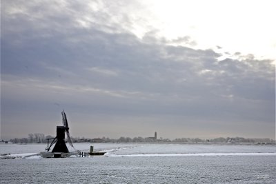 View on Deinum, Winter in Friesland, Netherlands december 2010