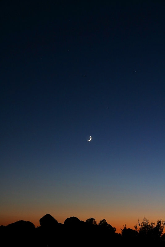 Mars, Venus, Saturn, and Moon Conjunction