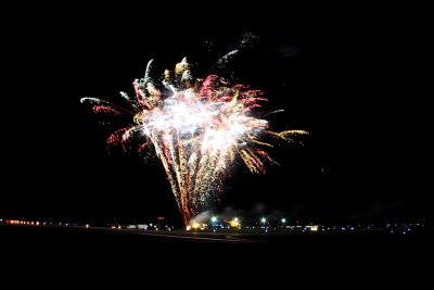 Fireworks after evening aerobatics