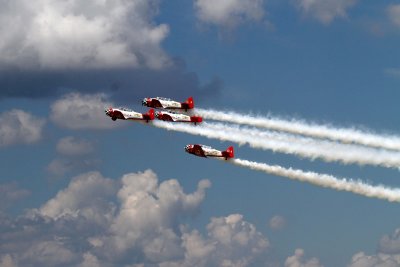 Areoshell Demonstration Team flying AT-6 Texans