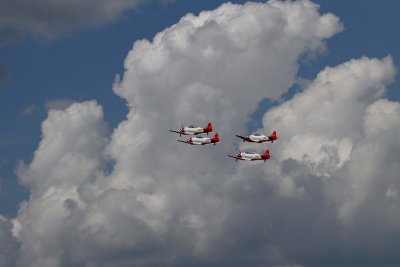 Areoshell Demonstration Team flying AT-6 Texans