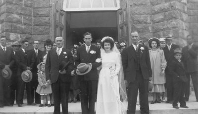 Mariage de mes parents  l'glise de Saint-Lon-le-Grand (aot 1949)