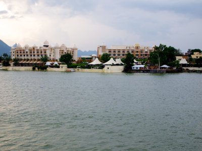 The Leela Palace on the banks of the lake