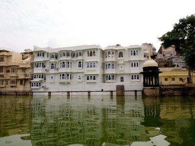 One of many small hotels on the banks