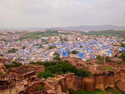 The old Jodhpur city less blue than one would expect