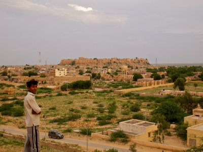 Looking across the Thar desert onto the Jaisalmer fort