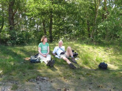 Pauze bij Lange Duinen bij Soest