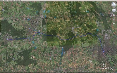 Bad Bentheim - Rheine Google Earth 28,1 km