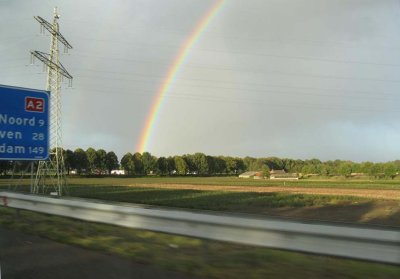 Regenboog langs de A2 richting huis